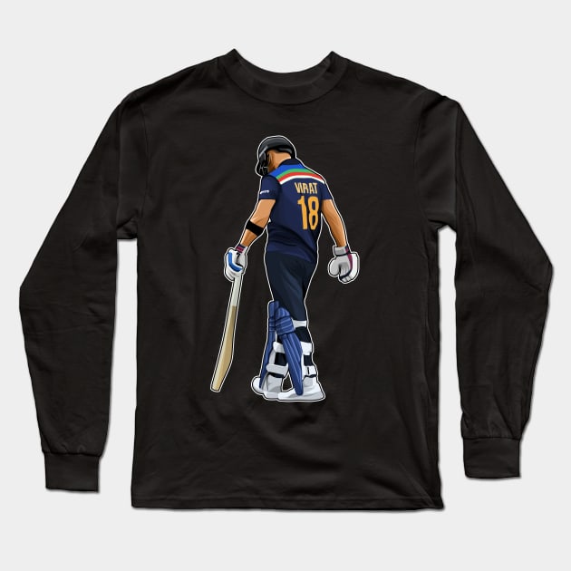 Virat Kohli #18 Walks Back Long Sleeve T-Shirt by GuardWall17